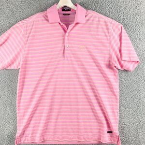 ERITAGE by Steve Pena Shirt Mens Large Pink Stripe Golf Polo Elk River Club in B